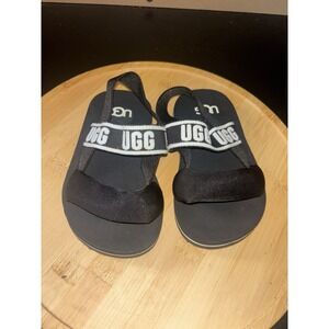UGG Toddler Zuma Sling Black White Sandal Size‎ 8